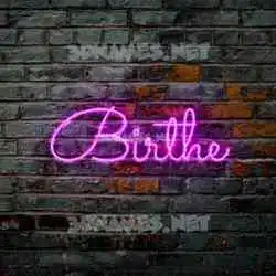 birthe in Pink Neon style - 3D name wallpaper
