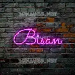 bisan in Pink Neon style - 3D name wallpaper