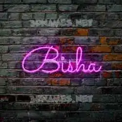 bisha in Pink Neon style - 3D name wallpaper
