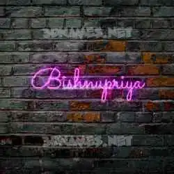 bishnupriya in Pink Neon style - 3D name wallpaper