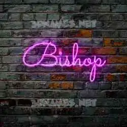 bishop in Pink Neon style - 3D name wallpaper