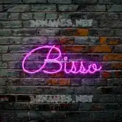 bisso in Pink Neon style - 3D name wallpaper