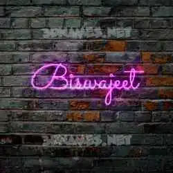 biswajeet in Pink Neon style - 3D name wallpaper