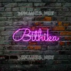 bithika in Pink Neon style - 3D name wallpaper