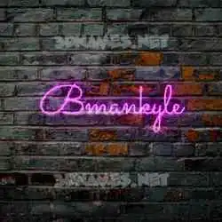 bmankyle in Pink Neon style - 3D name wallpaper