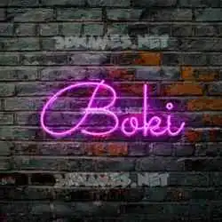boki in Pink Neon style - 3D name wallpaper