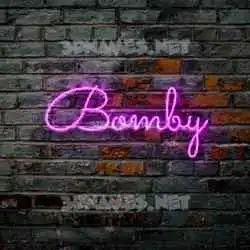 bomby in Pink Neon style - 3D name wallpaper