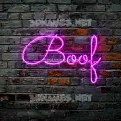 boof in Pink Neon style - 3D name wallpaper
