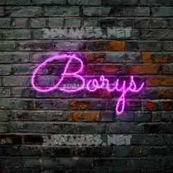 borys in Pink Neon style - 3D name wallpaper