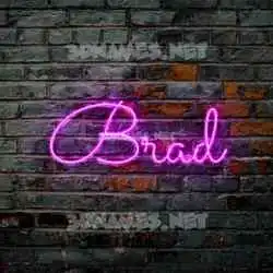 brad in Pink Neon style - 3D name wallpaper