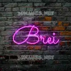 brei in Pink Neon style - 3D name wallpaper