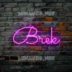 brek in Pink Neon style - 3D name wallpaper