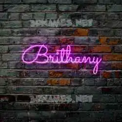 brithany in Pink Neon style - 3D name wallpaper