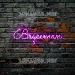 bryceman in Pink Neon style - 3D name wallpaper
