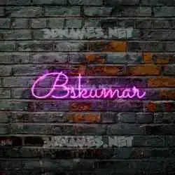 bskumar in Pink Neon style - 3D name wallpaper