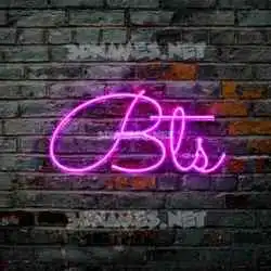 bts in Pink Neon style - 3D name wallpaper