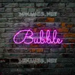 bubble in Pink Neon style - 3D name wallpaper