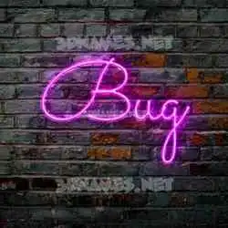 bug in Pink Neon style - 3D name wallpaper
