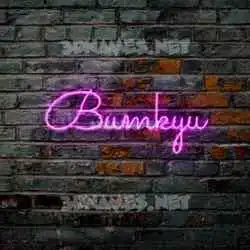 bumkyu in Pink Neon style - 3D name wallpaper
