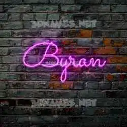 byran in Pink Neon style - 3D name wallpaper