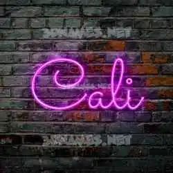 cali in Pink Neon style - 3D name wallpaper