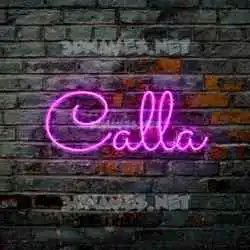 calla in Pink Neon style - 3D name wallpaper