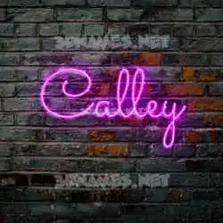 calley in Pink Neon style - 3D name wallpaper