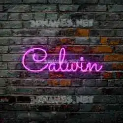 calwin in Pink Neon style - 3D name wallpaper