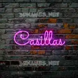 casillas in Pink Neon style - 3D name wallpaper