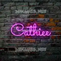 cathiee in Pink Neon style - 3D name wallpaper