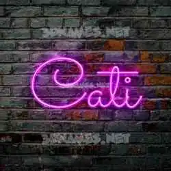 cati in Pink Neon style - 3D name wallpaper