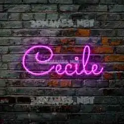 cecile in Pink Neon style - 3D name wallpaper