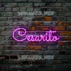 cesarito in Pink Neon style - 3D name wallpaper
