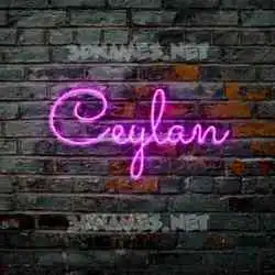 ceylan in Pink Neon style - 3D name wallpaper