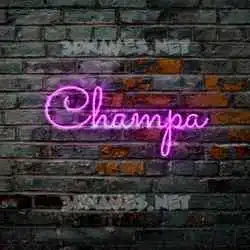 champa in Pink Neon style - 3D name wallpaper