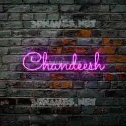 chandeesh in Pink Neon style - 3D name wallpaper