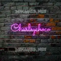 charleychoco in Pink Neon style - 3D name wallpaper