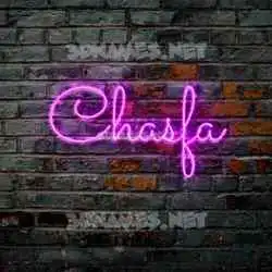 chasfa in Pink Neon style - 3D name wallpaper