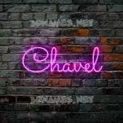 chavel in Pink Neon style - 3D name wallpaper