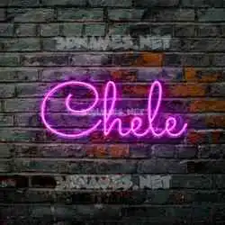 chele in Pink Neon style - 3D name wallpaper