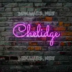 chelidge in Pink Neon style - 3D name wallpaper
