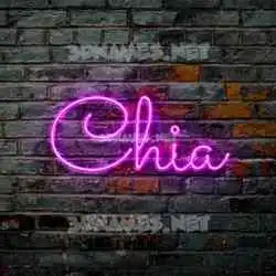 chia in Pink Neon style - 3D name wallpaper