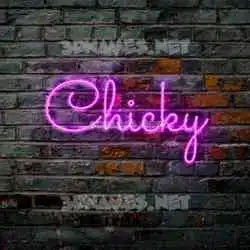 chicky in Pink Neon style - 3D name wallpaper
