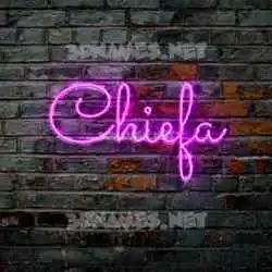 chiefa in Pink Neon style - 3D name wallpaper