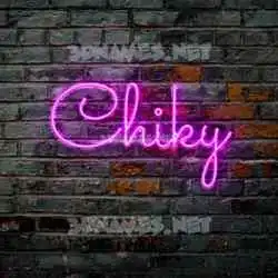 chiky in Pink Neon style - 3D name wallpaper