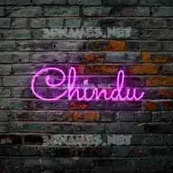 chindu in Pink Neon style - 3D name wallpaper