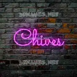 chives in Pink Neon style - 3D name wallpaper