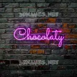 chocolaty in Pink Neon style - 3D name wallpaper