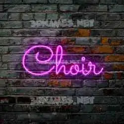 choir in Pink Neon style - 3D name wallpaper