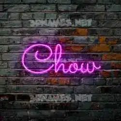 chow in Pink Neon style - 3D name wallpaper